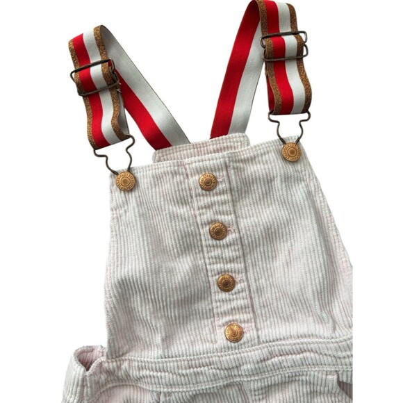 Vtg Levi‎ Strauss & Co. Pink Cotton Corduroy Jean Jumper Rose Gold Hardware-5/6 - Picture 3 of 9